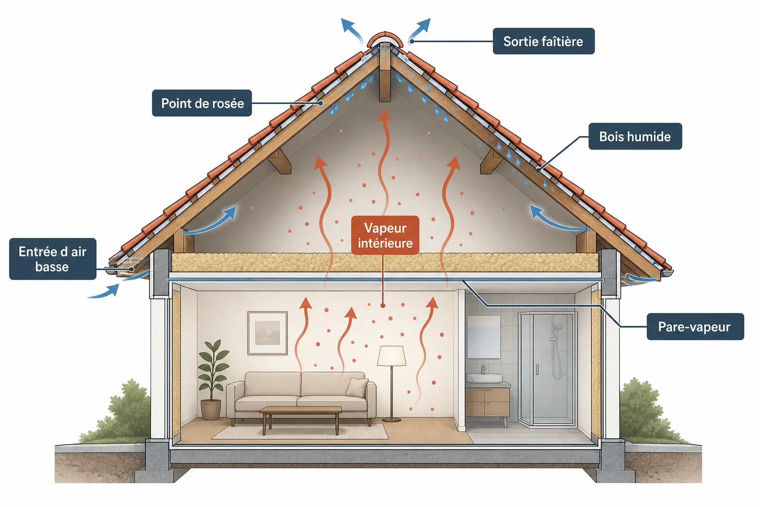 Toiture et condensation : comprendre les taches d'humidité