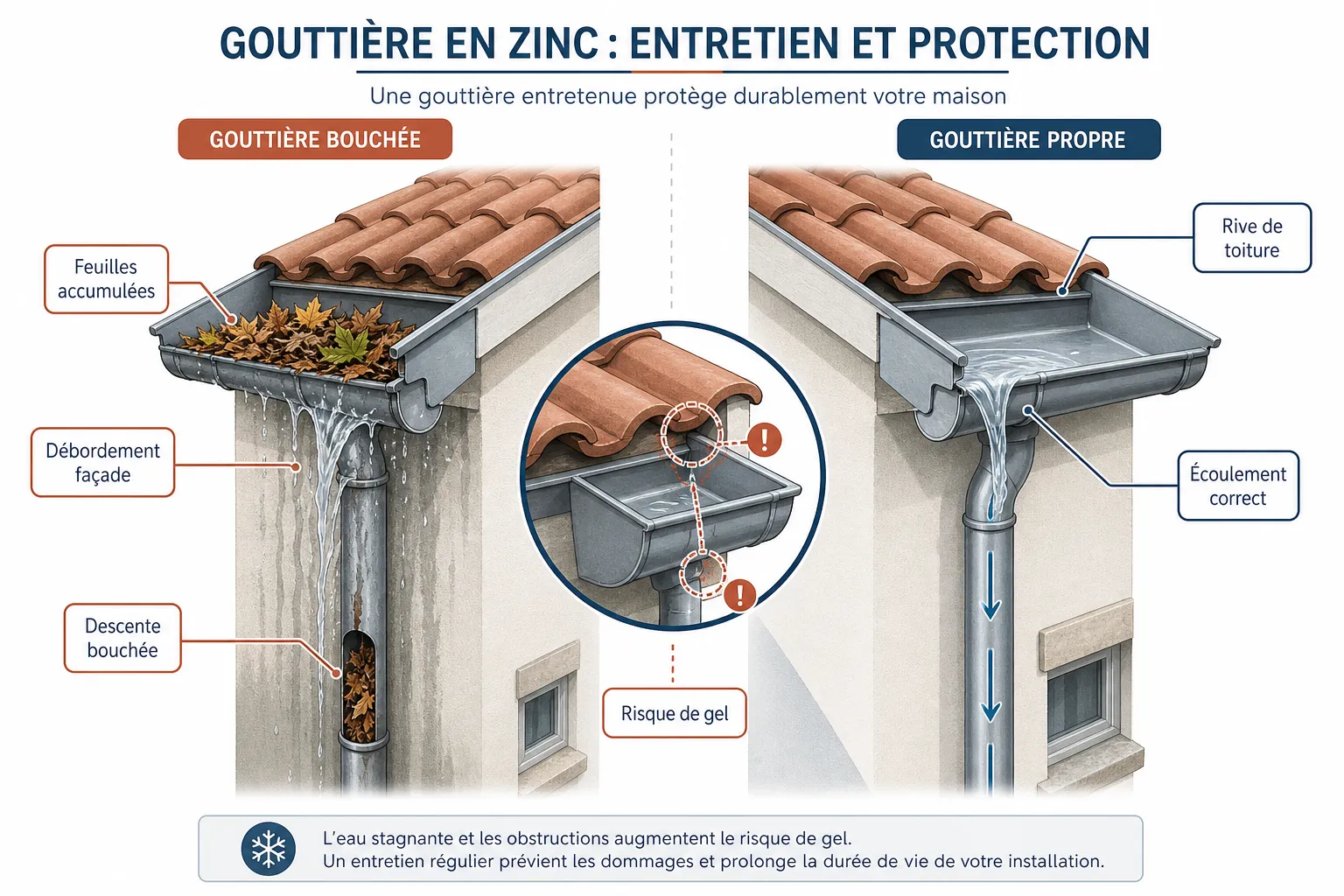 Gouttières bouchées : quand et comment réagir