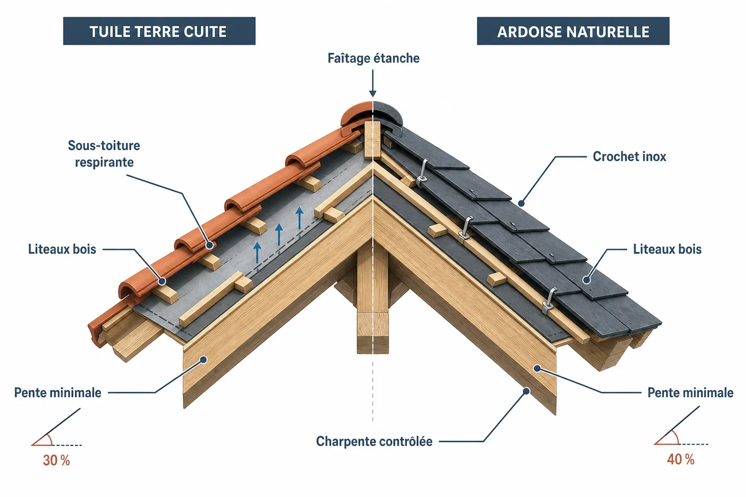 Rénovation toiture : choisir entre tuiles et ardoises