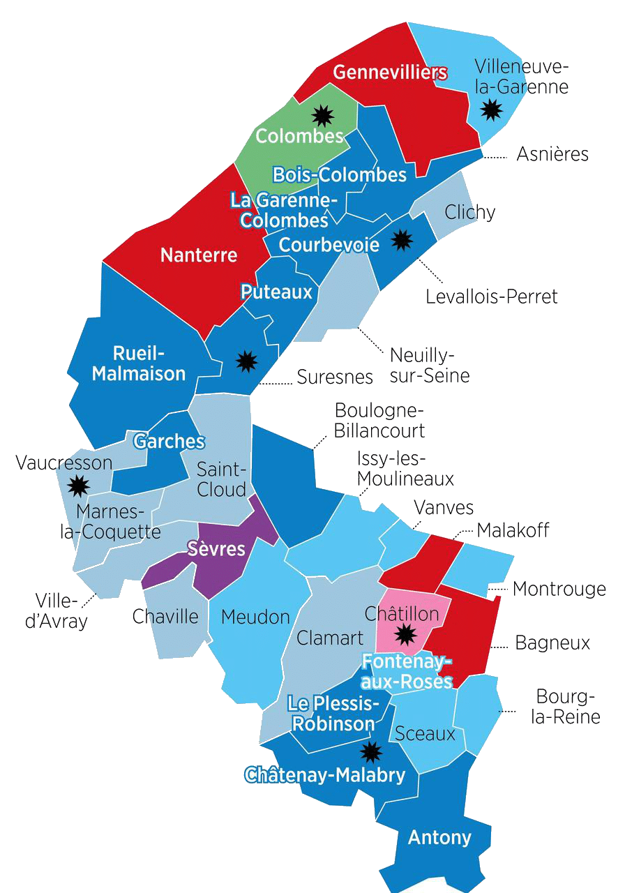 carte des hauts de seine 92